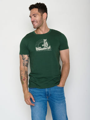 Bottle Green: Sportliches T-Shirt aus Bio-Baumwolle für Herren [22040]