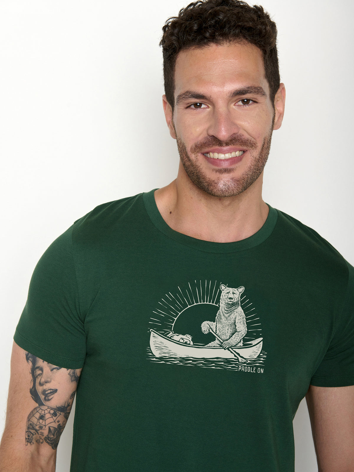 Bottle Green: Sportliches T-Shirt aus Bio-Baumwolle für Herren [22041]