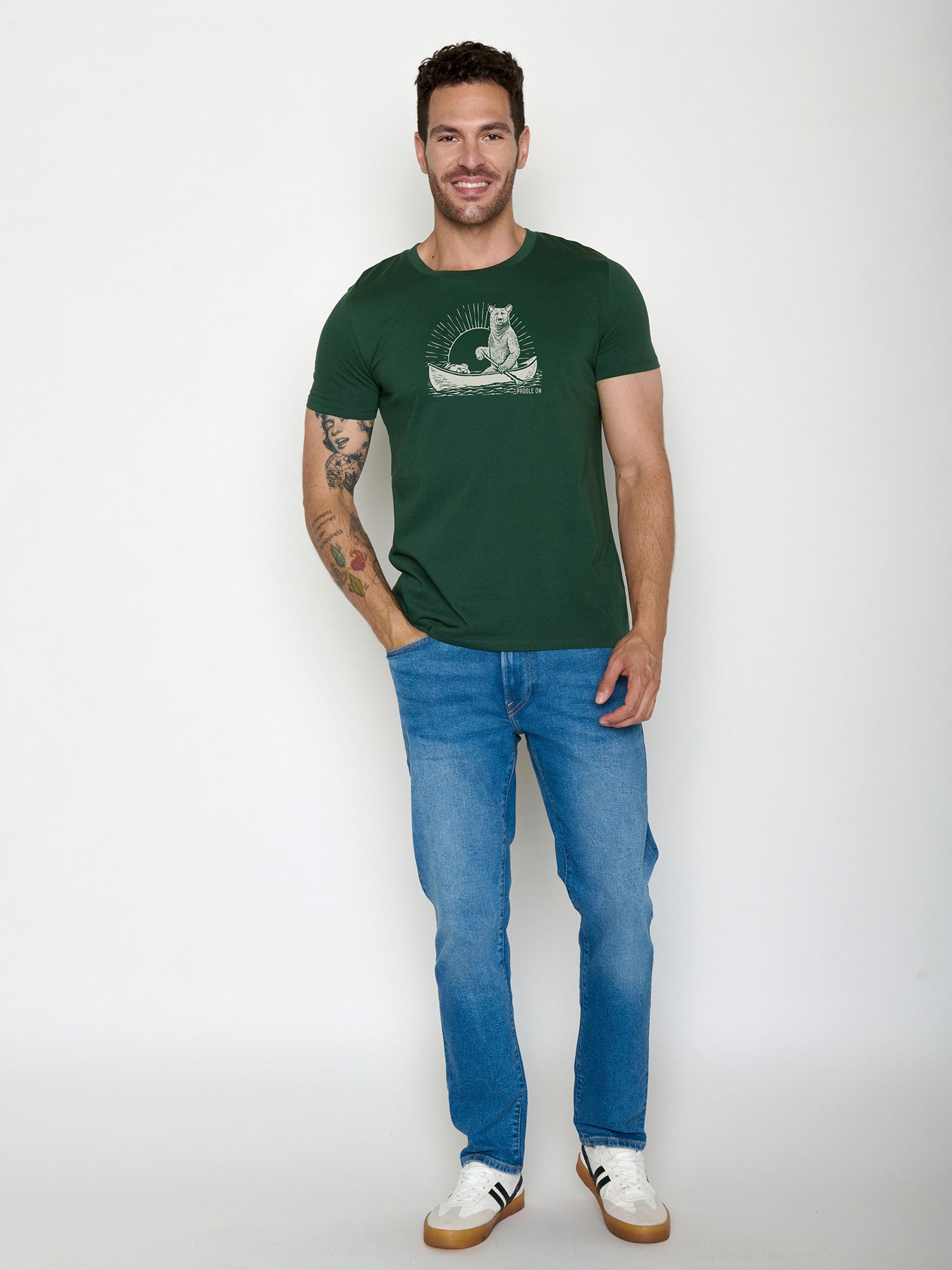 Bottle Green: Sportliches T-Shirt aus Bio-Baumwolle für Herren [22042]