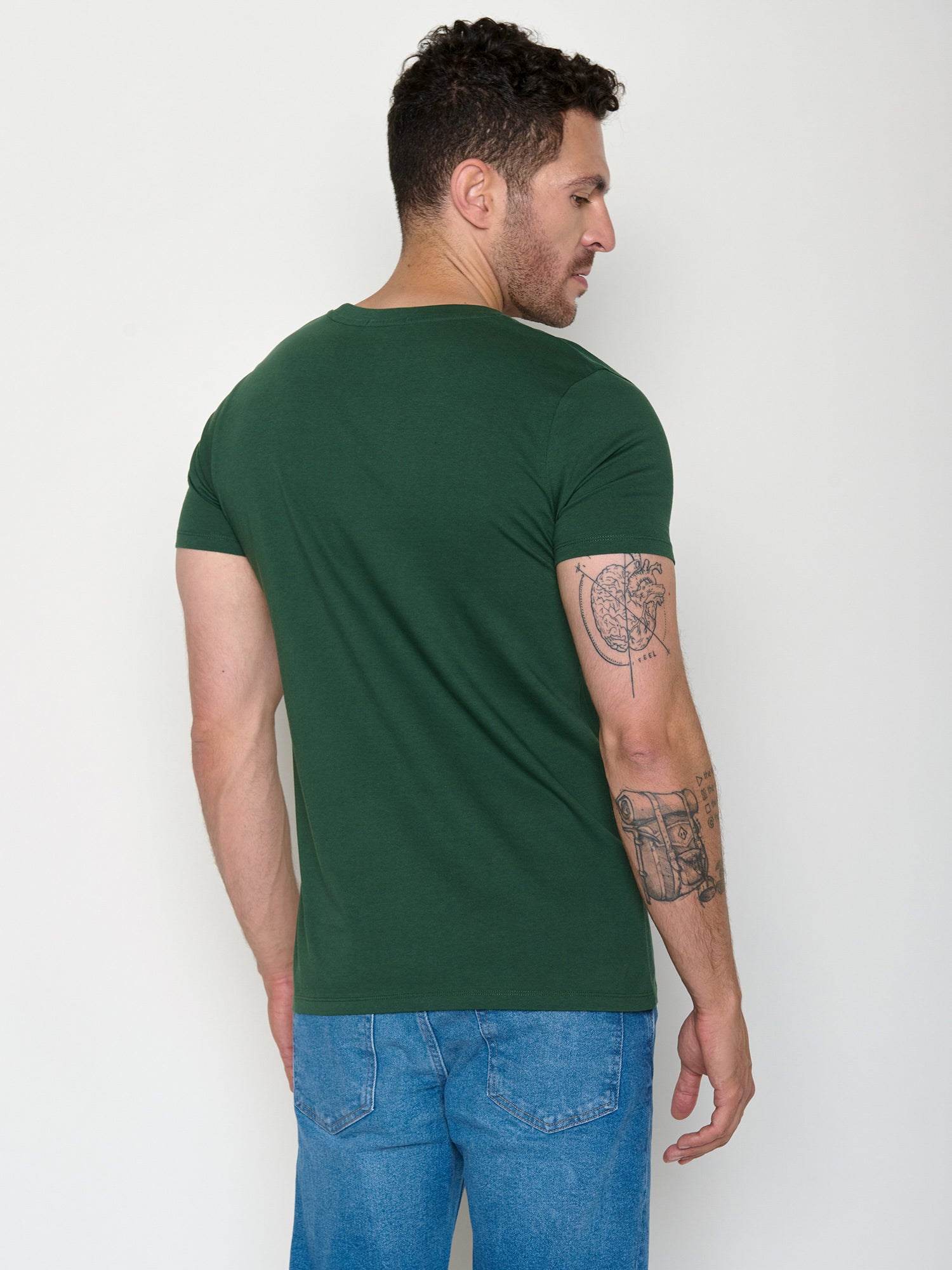Bottle Green: Sportliches T-Shirt aus Bio-Baumwolle für Herren [22043]