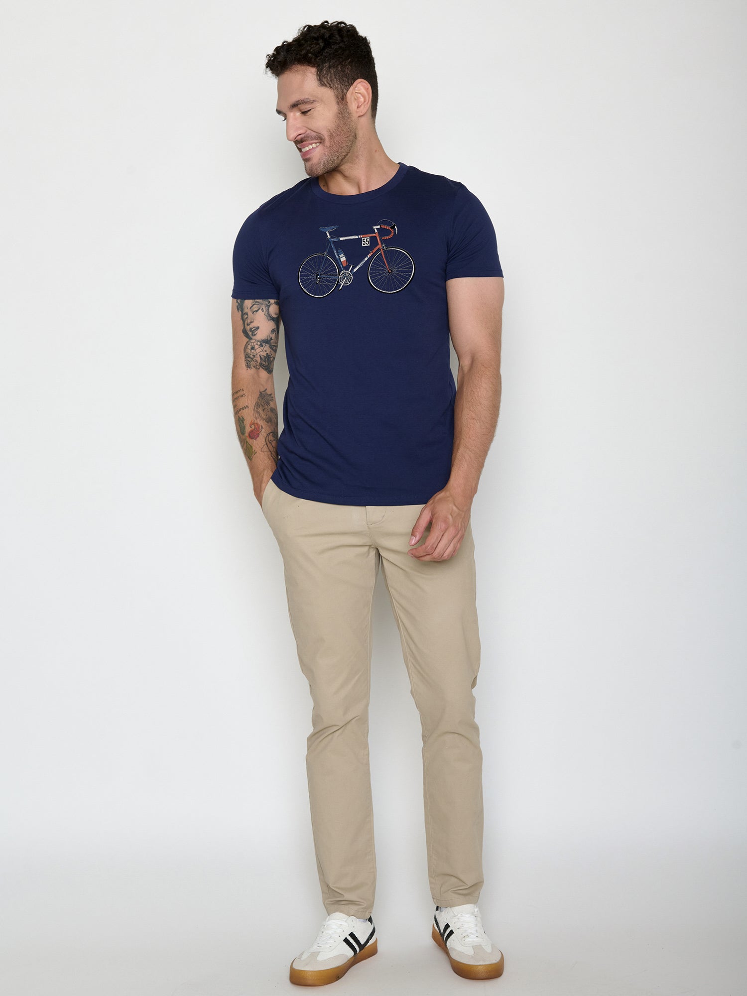 Navy: Sportliches T-Shirt aus Bio-Baumwolle für Herren [22067]