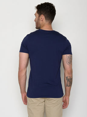Navy: Sportliches T-Shirt aus Bio-Baumwolle für Herren [22068]