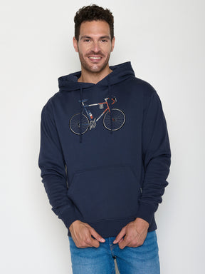 Navy: Gemütlicher Hoodie aus Bio-Baumwolle für Herren [22073]