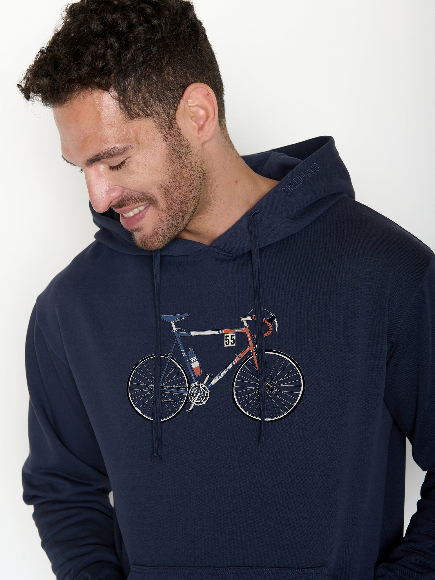 Navy: Gemütlicher Hoodie aus Bio-Baumwolle für Herren [22074]