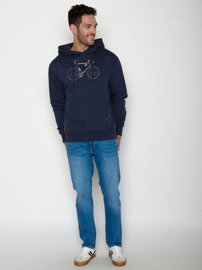 Navy: Gemütlicher Hoodie aus Bio-Baumwolle für Herren [22075]