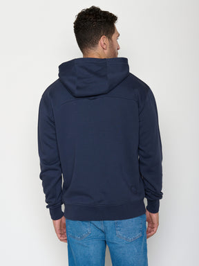 Navy: Gemütlicher Hoodie aus Bio-Baumwolle für Herren [22077]
