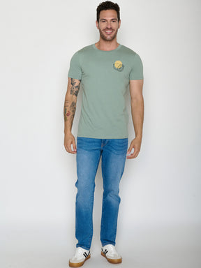 Soft Sage: Sportliches T-Shirt aus Bio-Baumwolle für Herren [22092]
