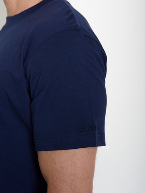 Navy: Lässiges Oversize-T-Shirt aus Bio-Baumwolle für Herren [22102]