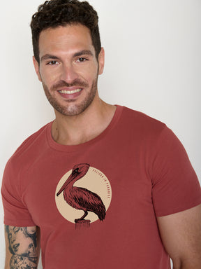 Sunset Red: Sportliches T-Shirt aus Bio-Baumwolle für Herren [22124]