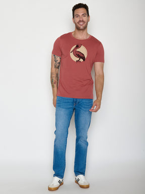 Sunset Red: Sportliches T-Shirt aus Bio-Baumwolle für Herren [22125]