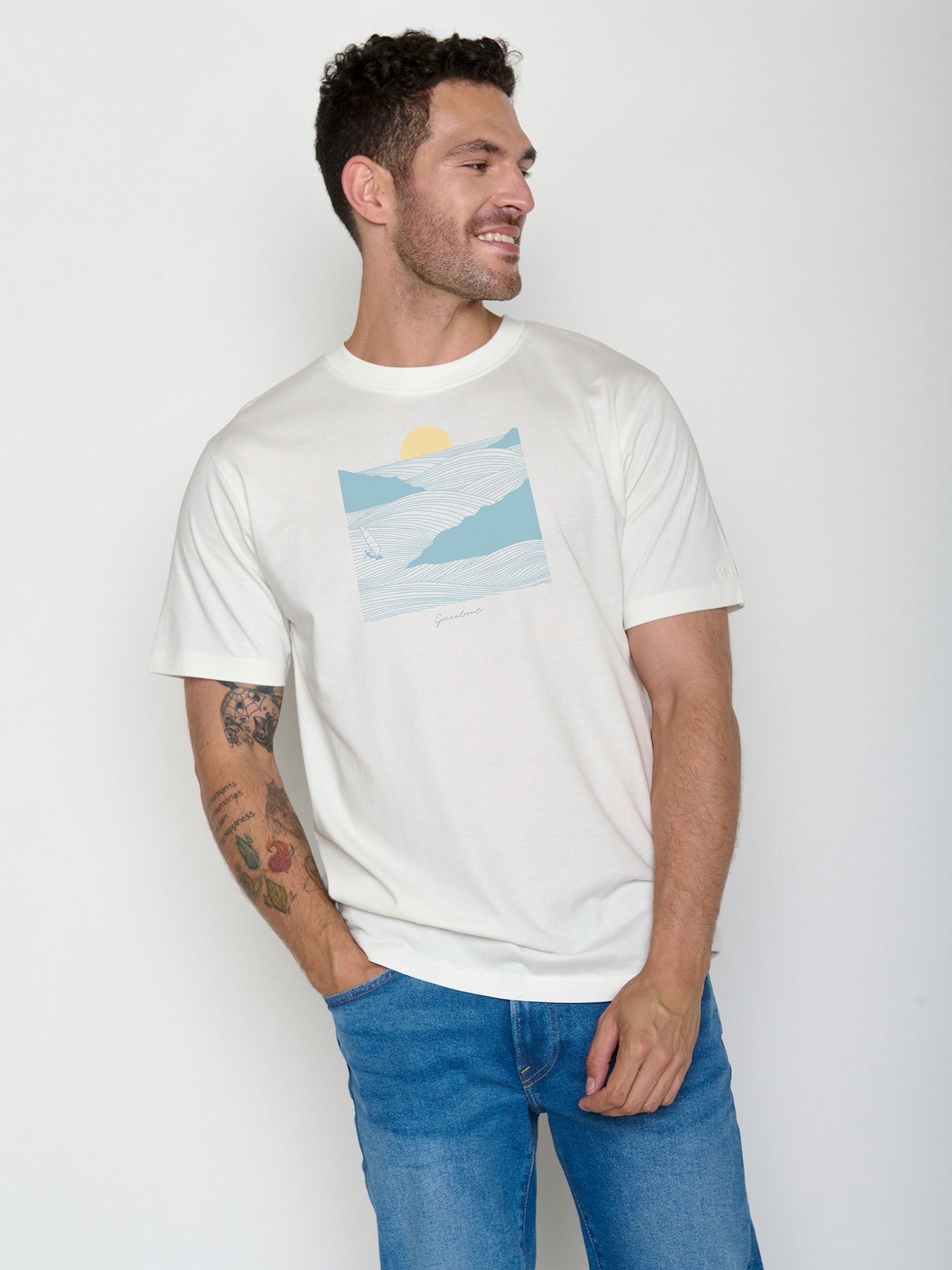 Moonstone: Lässiges Oversize-T-Shirt aus Bio-Baumwolle für Herren [22136]