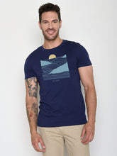 Navy: Sportliches T-Shirt aus Bio-Baumwolle für Herren [22140]