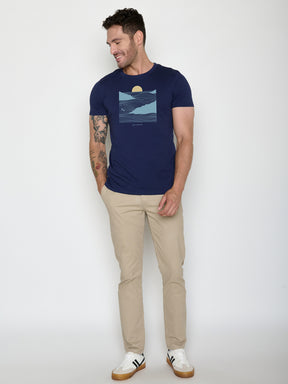 Navy: Sportliches T-Shirt aus Bio-Baumwolle für Herren [22142]