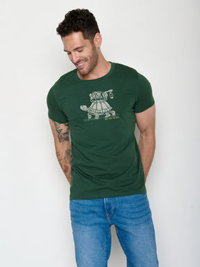 Bottle Green: Sportliches T-Shirt aus Bio-Baumwolle für Herren [22148]