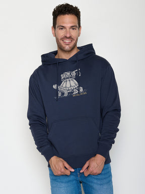 Navy: Gemütlicher Hoodie aus Bio-Baumwolle für Herren [22152]