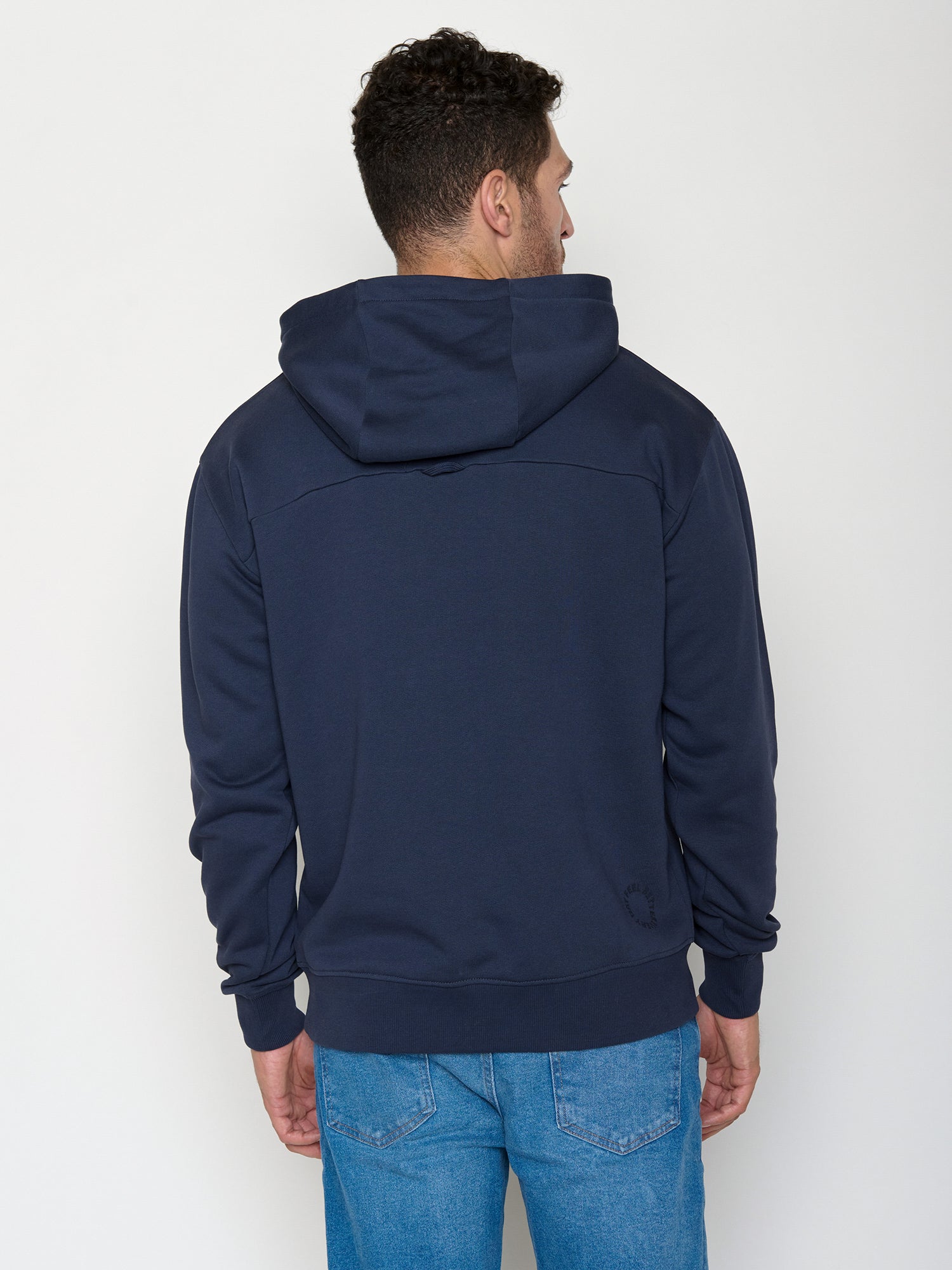 Navy: Gemütlicher Hoodie aus Bio-Baumwolle für Herren [22156]