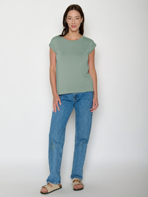 Pale Green: Lässiges Shirt aus LENZING™ TENCEL™ Mix für Damen [22163]