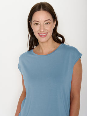 Glacier Blue : Lässiges Shirt aus LENZING™ TENCEL™ Mix für Damen [22166]