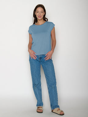 Glacier Blue : Lässiges Shirt aus LENZING™ TENCEL™ Mix für Damen [22167]