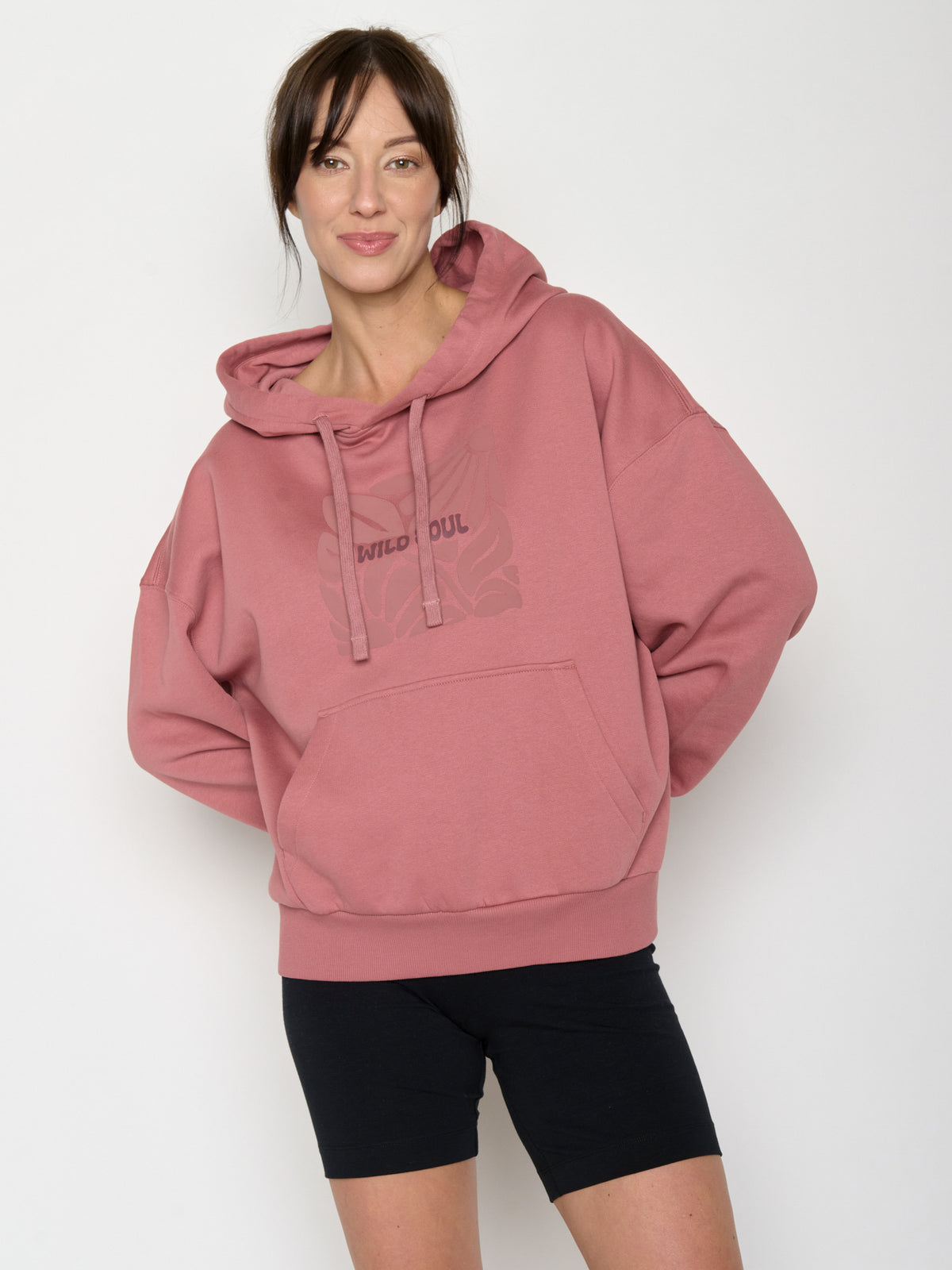 Dark Rose: Lässiger Hoodie aus Bio-Baumwolle für Damen [22170]
