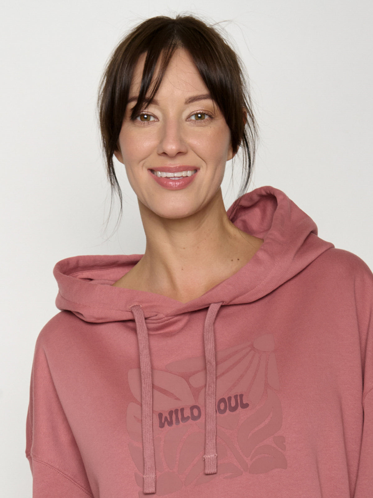 Dark Rose: Lässiger Hoodie aus Bio-Baumwolle für Damen [22171]