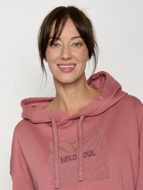 Dark Rose: Lässiger Hoodie aus Bio-Baumwolle für Damen [22171]
