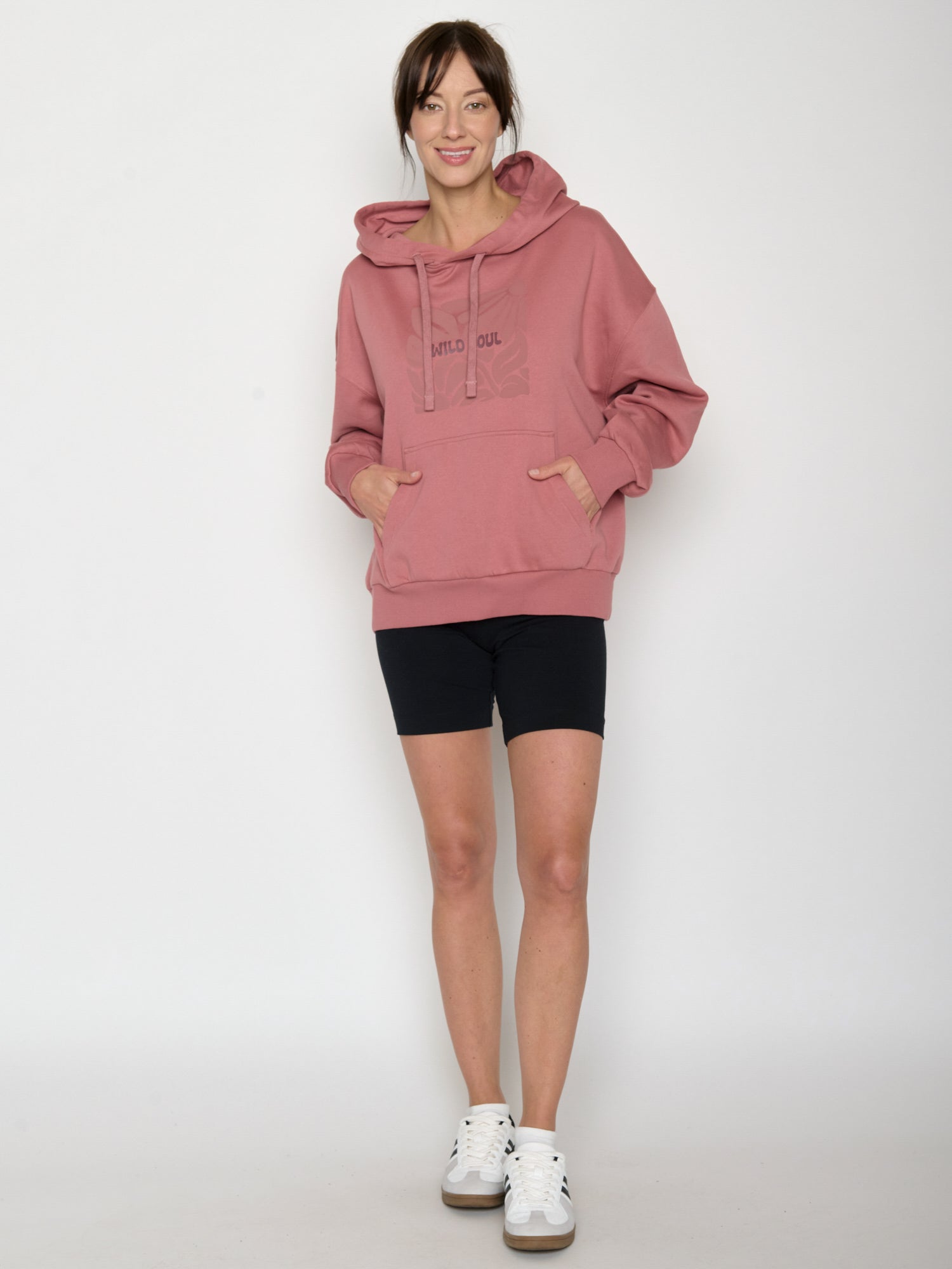 Dark Rose: Lässiger Hoodie aus Bio-Baumwolle für Damen [22172]