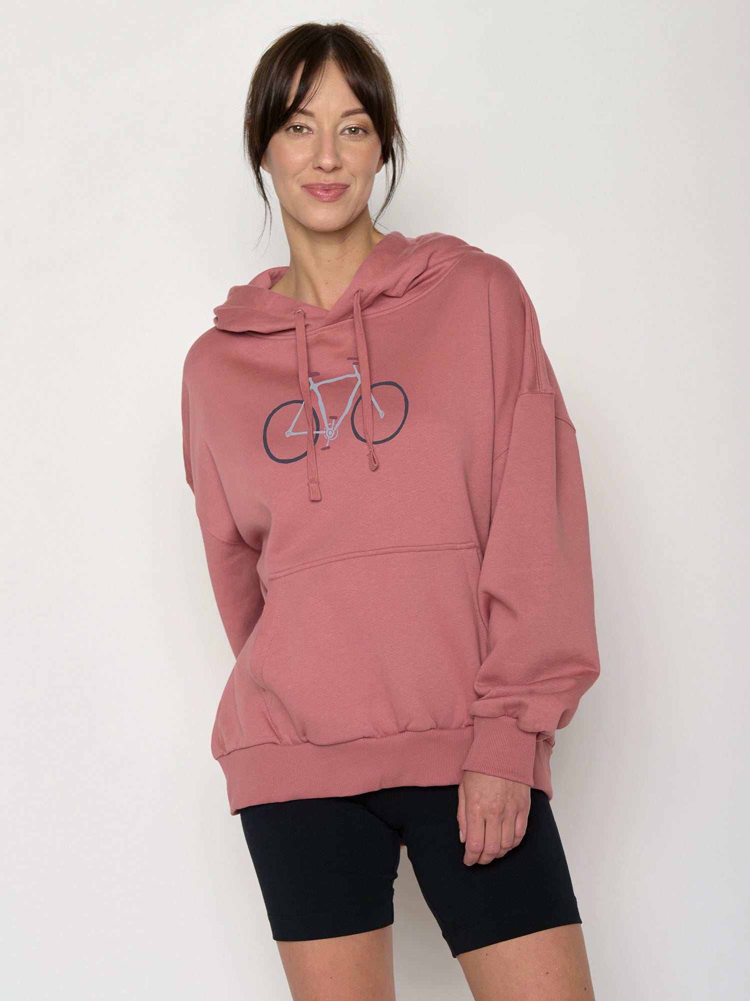 Dark Rose: Lässiger Hoodie aus Bio-Baumwolle für Damen [22212]