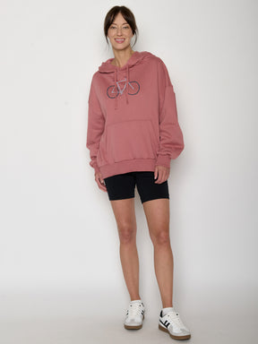 Dark Rose: Lässiger Hoodie aus Bio-Baumwolle für Damen [22214]