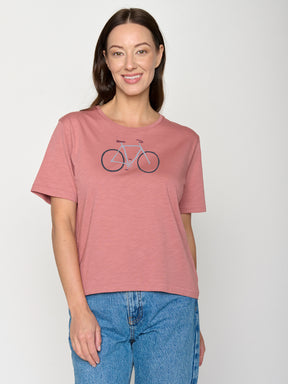 Dark Rose: Kastiges T-Shirt aus Bio-Baumwolle für Damen [22216]