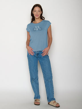 Glacier Blue : Lässiges Shirt aus LENZING™ TENCEL™ Mix für Damen [22222]