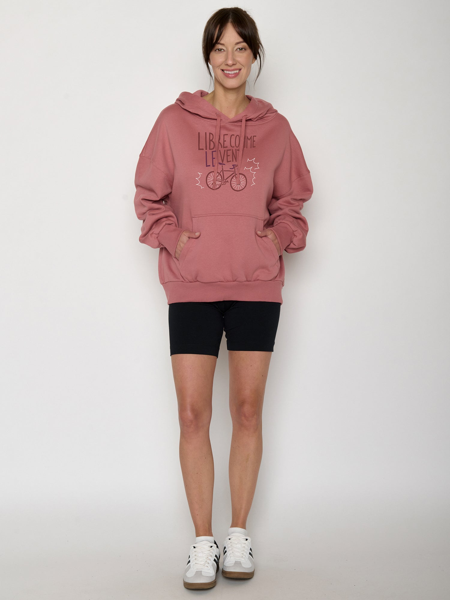 Dark Rose: Lässiger Hoodie aus Bio-Baumwolle für Damen [22226]