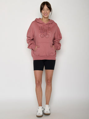 Dark Rose: Lässiger Hoodie aus Bio-Baumwolle für Damen [22226]