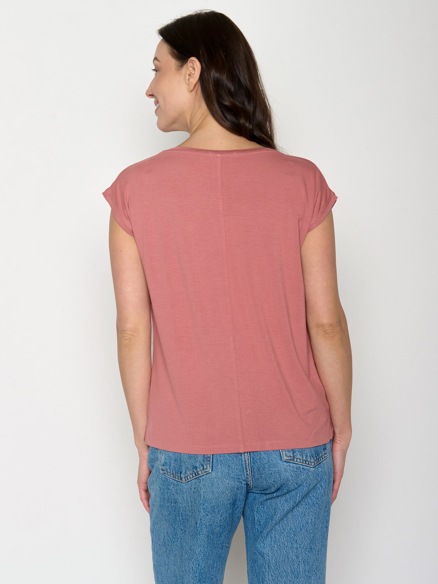 Dark Rose: Lässiges Shirt aus LENZING™ TENCEL™ Mix für Damen [22231]