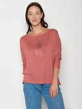 Dark Rose: Gemütliches Longsleeve aus Viskose (LENZING™ ECOVERO™) Mix für Damen [22243]