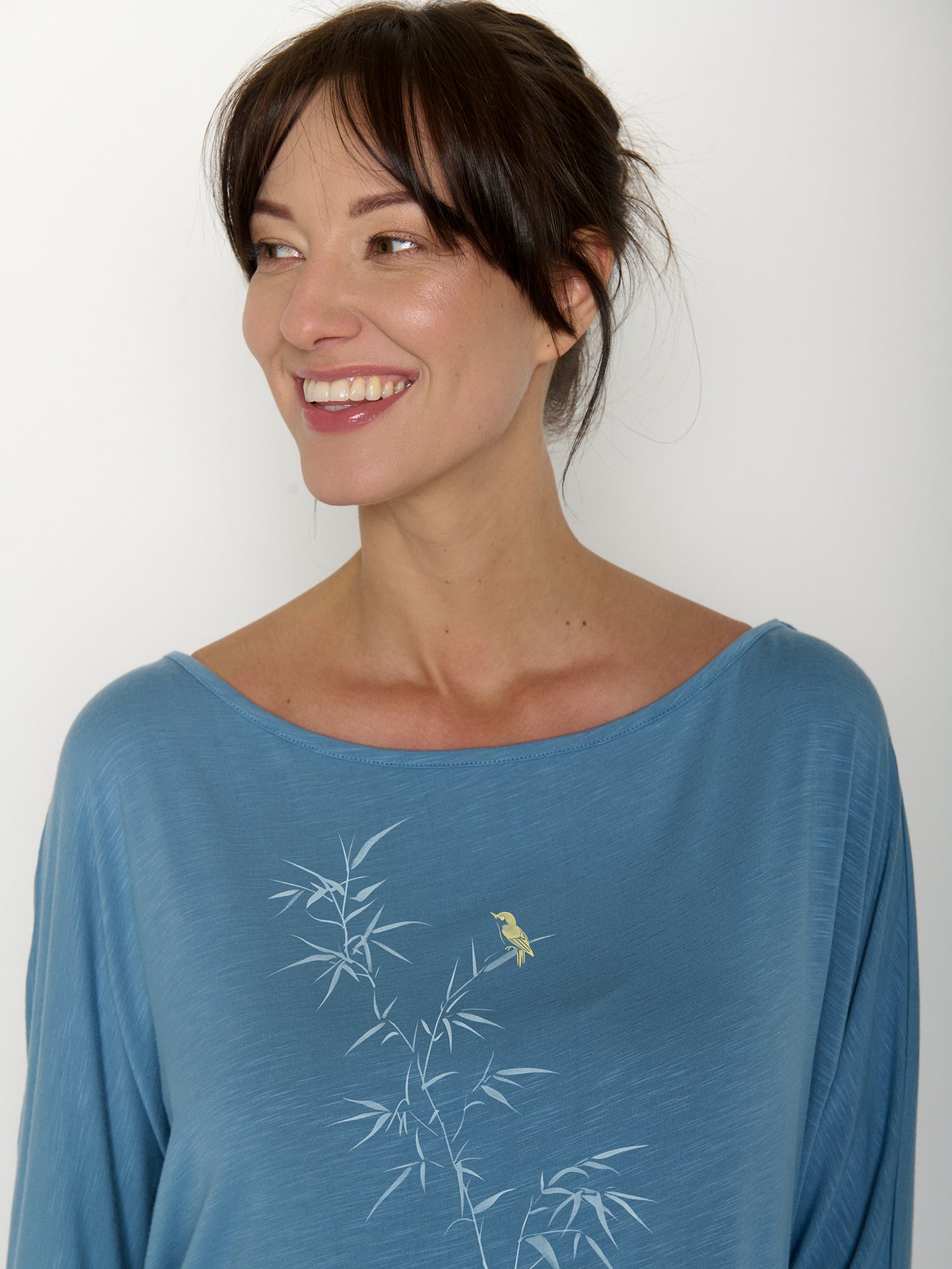 Glacier Blue : Gemütliches Longsleeve aus Viskose (LENZING™ ECOVERO™) Mix für Damen [22248]