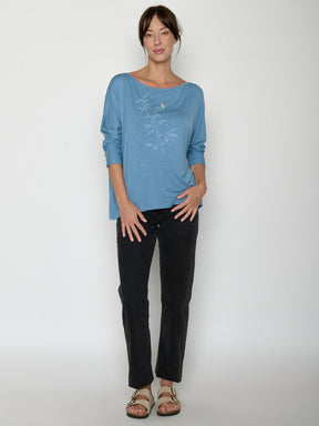 Glacier Blue : Gemütliches Longsleeve aus Viskose (LENZING™ ECOVERO™) Mix für Damen [22249]