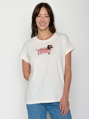 Moonstone: Sportliches T-Shirt aus Bio-Baumwolle mit Rollup Sleeve für Damen [22251]