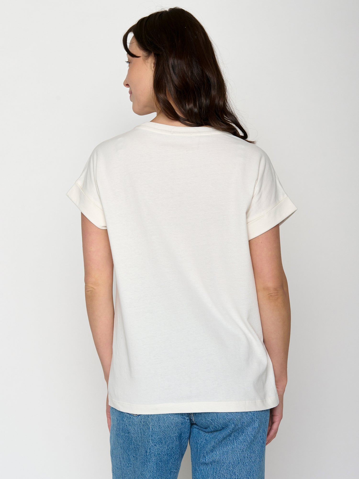 Moonstone: Sportliches T-Shirt aus Bio-Baumwolle mit Rollup Sleeve für Damen [22254]