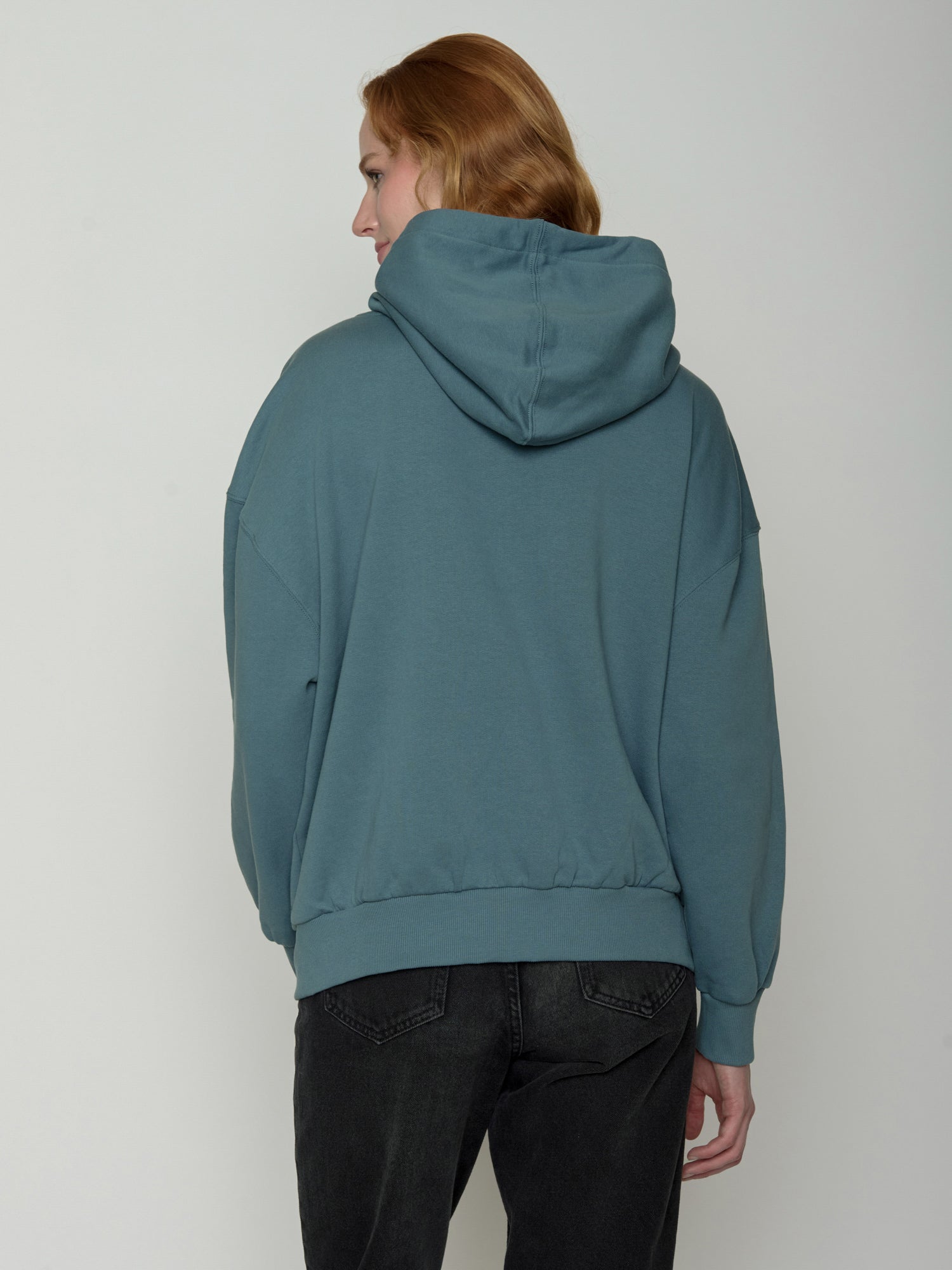 Vintage Blue: Lässiger Hoodie aus Bio-Baumwolle für Damen [22258]