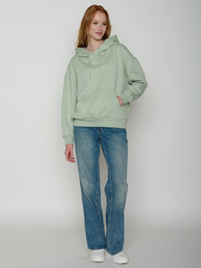 Muted Mint: Lässiger Hoodie aus Bio-Baumwolle für Damen [22269]