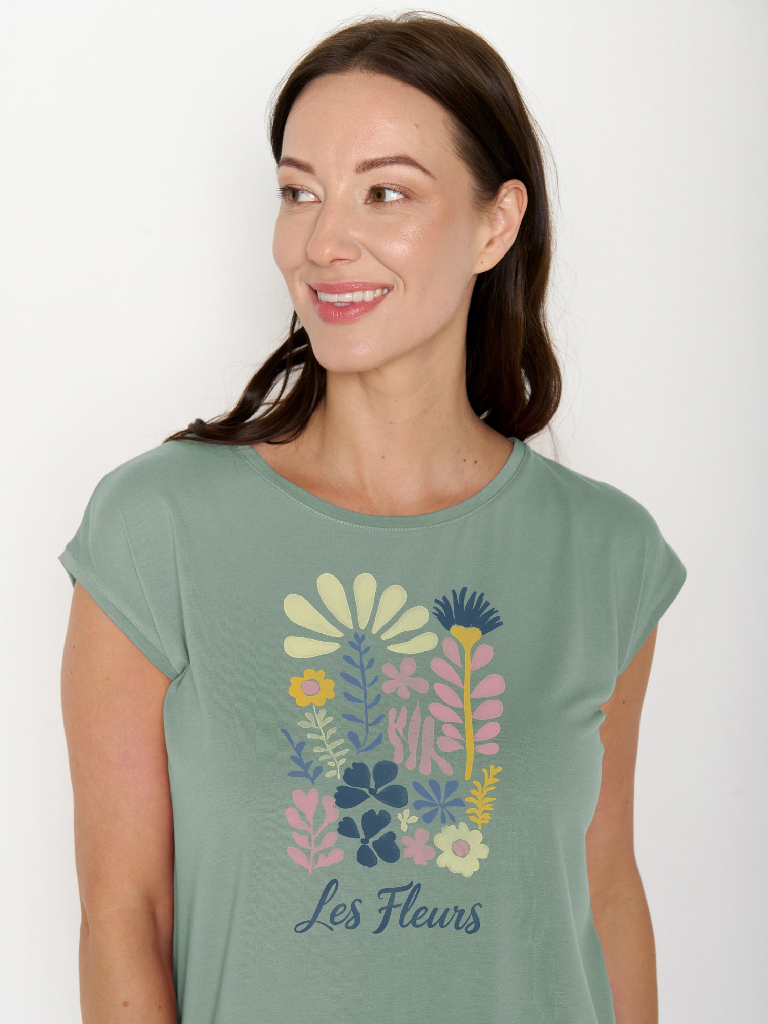 Pale Green: Lässiges Shirt aus LENZING™ TENCEL™ Mix für Damen [22272]