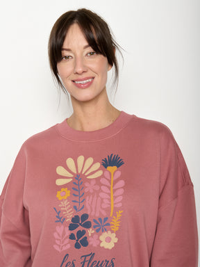 Dark Rose: Lässiges Sweatshirt aus Bio-Baumwolle für Damen [22276]