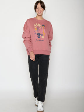 Dark Rose: Lässiges Sweatshirt aus Bio-Baumwolle für Damen [22277]
