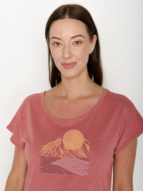 Dark Rose: Lässiges T-Shirt aus Bio-Baumwolle für Damen [22280]