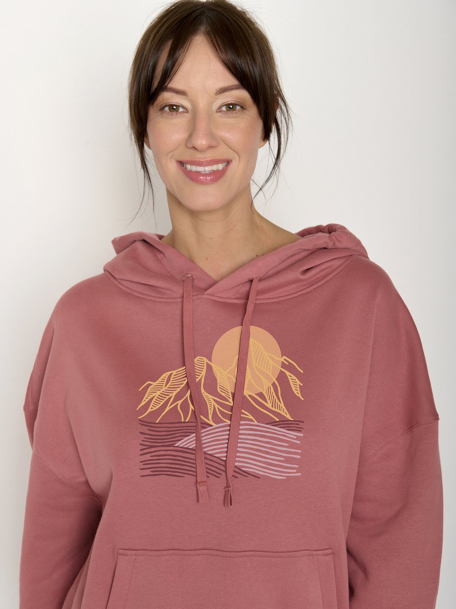 Dark Rose: Lässiger Hoodie aus Bio-Baumwolle für Damen [22284]