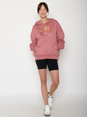 Dark Rose: Lässiger Hoodie aus Bio-Baumwolle für Damen [22285]