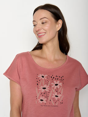 Dark Rose: Lässiges T-Shirt aus Bio-Baumwolle für Damen [22288]