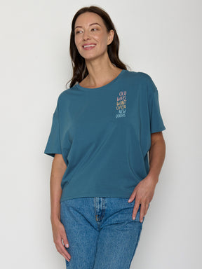True Blue: Lässiges T-Shirt aus Bio-Baumwoll-Mix für Damen [22295]