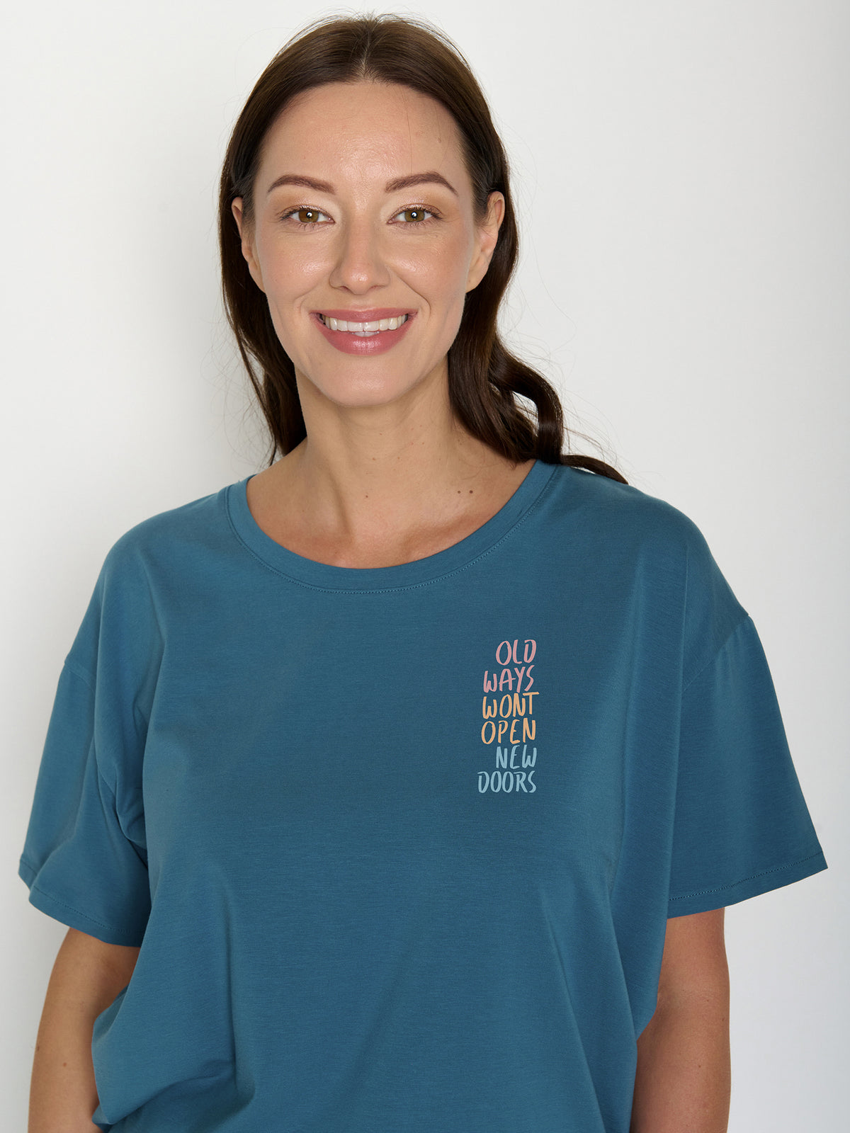 True Blue: Lässiges T-Shirt aus Bio-Baumwoll-Mix für Damen [22296]